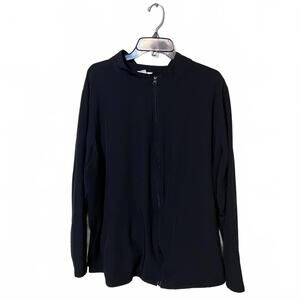 Croft & Barrow Women's Black Sporty Lightweight Long Sleeve Zip Jacket Size 3X